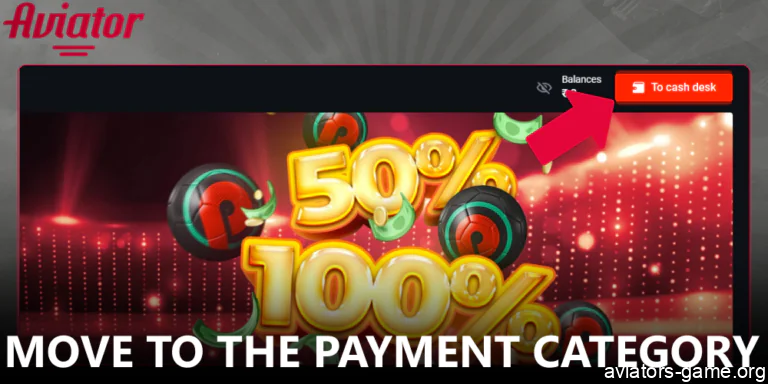 Move to the payment category to withdraw funds from Aviator